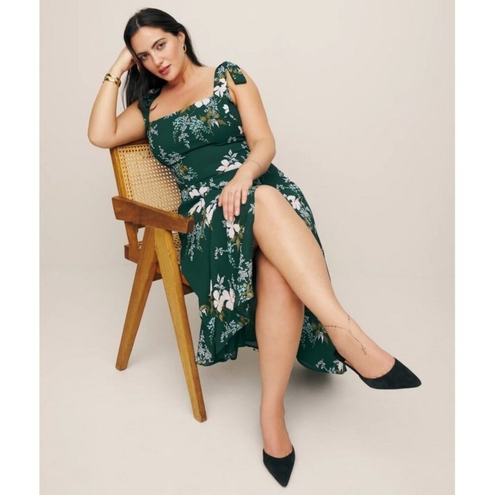 ✨ NEW Reformation Twilight Dress in Portia Green 18 - Picture 4 of 11